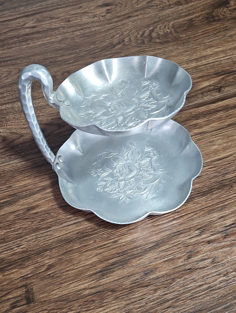 Vintage Everlast Forged Aluminum Two-Tier Tidbit Serving Tray